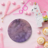 パープルウォーターのカラー銀河系 ペーパープレート (パーティー)