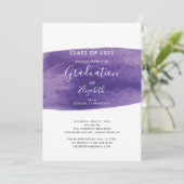 パープルウォーターの色洗卒業パーティー招待状 招待状 (スタンド正面)