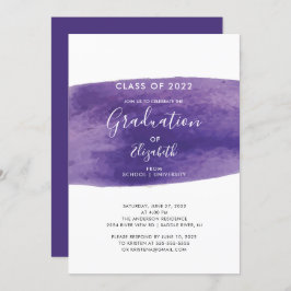 パープルウォーターの色洗卒業パーティー招待状 招待状