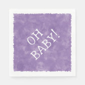 パープルウォーターカスタムカラー文字ベビーシャワーああベビー スタンダードランチョンナプキン (正面)