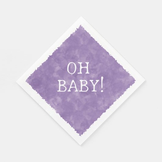 パープルウォーターカスタムカラー文字ベビーシャワーああベビー スタンダードランチョンナプキン (角)