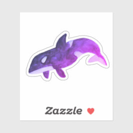 パープルウォーターカラーキラーホエールオルカ シール