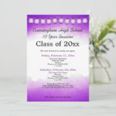 パープルウォーターカラークラス懇親会テンプレート 招待状 (スタンド正面)