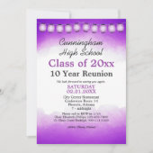 パープルウォーターカラークラス懇親会テンプレート 招待状 (正面)