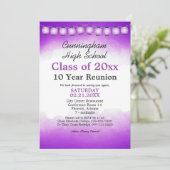 パープルウォーターカラークラス懇親会テンプレート 招待状 (スタンド正面)