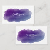 パープルウォーターカラーゲストダイニング名座席表 プレイスカード (正面/裏面)