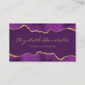 パープルウォーターカラーゴールドフォイルラグジュアリー 名刺 (正面)