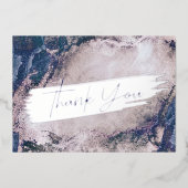 パープルウォーターカラーシルバー&ブルーマーブルありがとう 箔シーズンカード (正面)