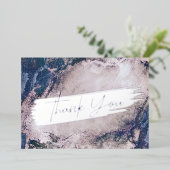 パープルウォーターカラーシルバー&ブルーマーブルありがとう 箔シーズンカード (立ち正面)