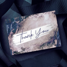 パープルウォーターカラーシルバー&ブルーマーブルありがとう 箔シーズンカード