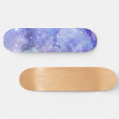 パープルウォーターカラースターリースカイ宇宙恋人銀河系 スケートボード (横)