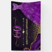 パープルウォーターカラードレスエーゲート誕生日 横断幕 (縦)