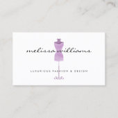 パープルウォーターカラードレスマネキンファッションブティック 名刺 (正面)