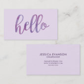 パープルウォーターカラーハロータイポグラフィ 名刺 (正面/裏面)