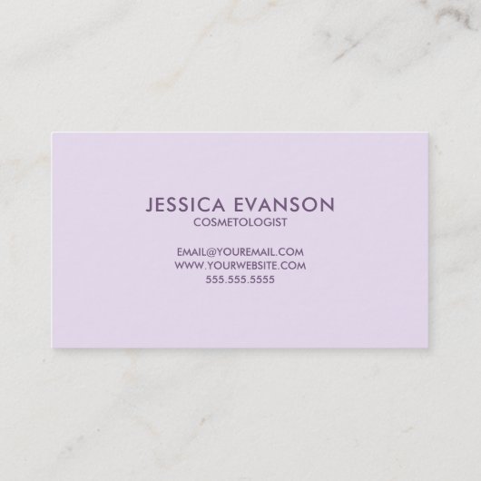 パープルウォーターカラーハロータイポグラフィ 名刺 (裏面)