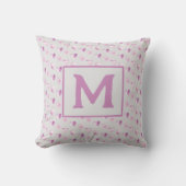 パープルウォーターカラーハートモノグラムベビー子供部屋 クッション (正面)