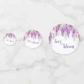 パープルウォーターカラーフジテリアブライダルシャワー コンフェッティ (正面)