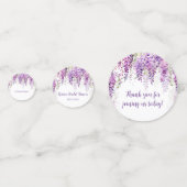 パープルウォーターカラーフジテリアブライダルシャワー コンフェッティ (裏面)