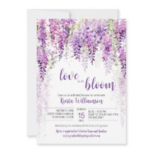 パープルウォーターカラーフジテリアブライダルシャワー