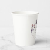 パープルウォーターカラーフラワーズベビーシャワー紙カップ 紙コップ (右)