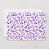 パープルウォーターカラーフローラガーデンパーソナライズされた ノートカード (裏面)