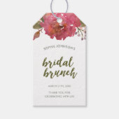 パープルウォーターカラーフローラブライダルブランチメッセージカード ギフトタグ (正面)