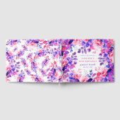 パープルウォーターカラーフローラ80th誕生日ゲストブック ゲストブック (全面)