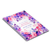 パープルウォーターカラーフローラ80th誕生日ゲストブック ノートブック (右側)