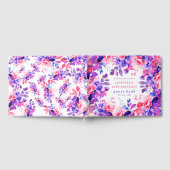 パープルウォーターカラーフローラ90th誕生日ゲストブック ゲストブック (全面)