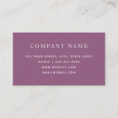 パープルウォーターカラーフローラ&グリーンプロフェッショナル 名刺 (裏面)