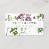 パープルウォーターカラーフローラ&グリーンプロフェッショナル 名刺 (正面)