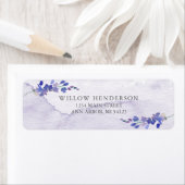 パープルウォーターカラーブライダルシャワー差出人住所 ラベル (インサイチュ)