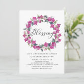 パープルウォーターカラーブーゲンビリアリース賛美ズ 招待状 (スタンド正面)
