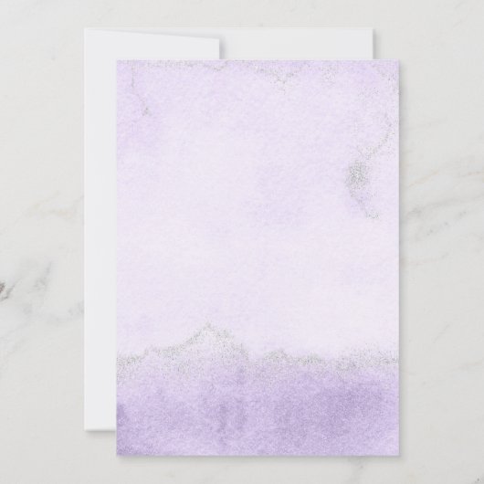 パープルウォーターカラーベビーシャワー招待状 招待状 (裏面)