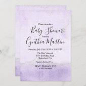 パープルウォーターカラーベビーシャワー招待状 招待状 (正面/裏面)