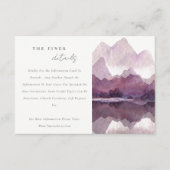 パープルウォーターカラーマウンテンレイク結婚ス詳細 エンクロージャーカード (正面)