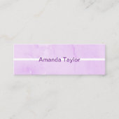 パープルウォーターカラーミニマルデザイン名刺 スキニー名刺 (正面)