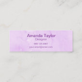 パープルウォーターカラーミニマルデザイン名刺 スキニー名刺 (裏面)