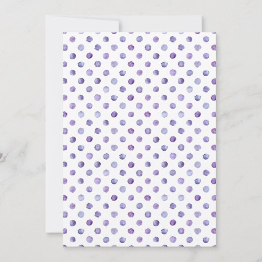 パープルウォーターカラーライラック結婚フローラ 招待状 (裏面)