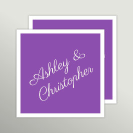 パープルウォーターカラーワイルドフラワーカクテルパーティー スタンダードカクテルナプキン