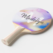 パープルウォーターカラー抽象芸術ガーリーラグジュアリーモノグラム 卓球ラケット (正面アングル)