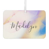 パープルウォーターカラー金ゴールドラグジュアリーパーソナライズされた カーエアーフレッシュナー (裏面)