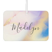 パープルウォーターカラー金ゴールドラグジュアリーパーソナライズされた カーエアーフレッシュナー (正面)