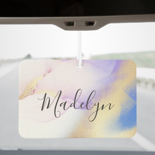 パープルウォーターカラー金ゴールドラグジュアリーパーソナライズされた カーエアーフレッシュナー