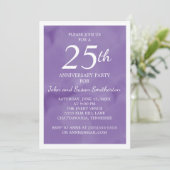 パープルウォーターカラー25結婚周年パーティー 招待状 (スタンド正面)