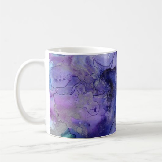 パープルウォーターカラー コーヒーマグカップ (左)