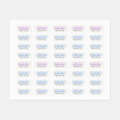 パープルウォーターカラー & モダンゴールド シックな衣類 ラベル (シート)