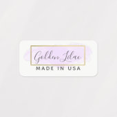 パープルウォーターカラー&モダン金ゴールドシックな服 ラベル (デザイン1)