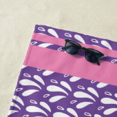 パープルウォーターストライプパターンレトロカヌートター名 ビーチタオル (インサイチュ)