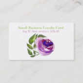 パープルウォーターバラビジネスロイヤリティパンチカード 予約カード (正面)